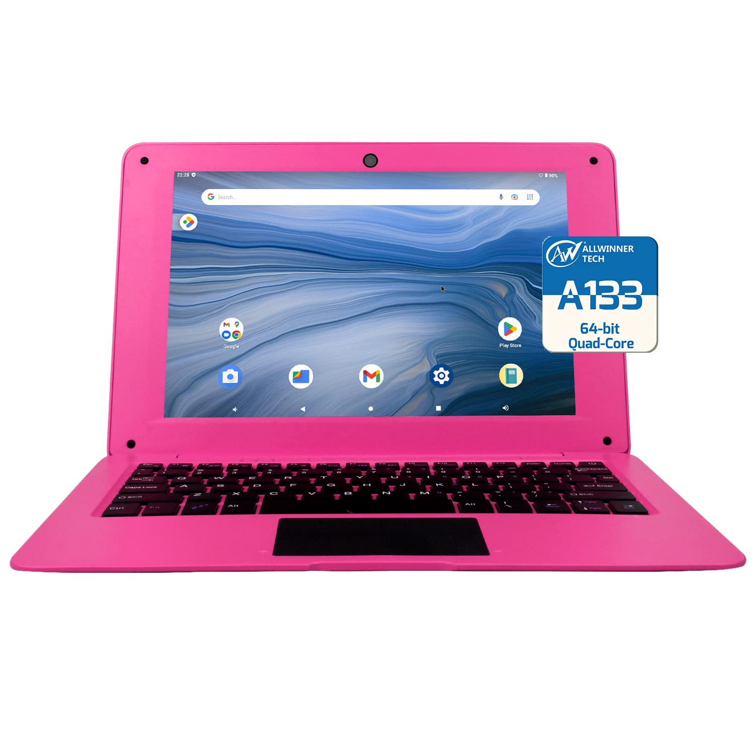 EVRAIN 10.1inch Android Netbook, Portable Laptop with A133P CPU, 2GB RAM 64GB ROM 800x1280 IPS Screen (Pink)