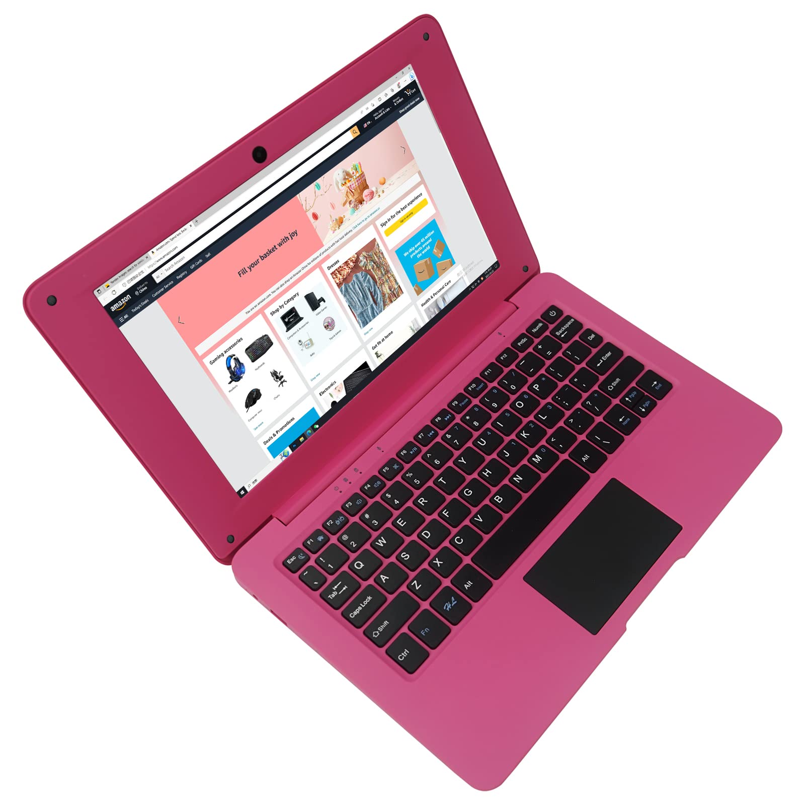 EVRAIN 10.1inch Android Netbook, Portable Laptop with A133P CPU, 2GB RAM 64GB ROM 800x1280 IPS Screen (Pink)