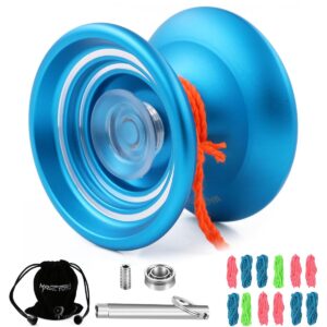 MAGICYOYO Responsive Yoyo K7-Metal Yo Yo for Kids Beginner, Professional Replacement Unresponsive Ball Bearing for Advanced Yoyo Players + Removal Bearing Tool + Storage Bag + 10 Yoyo Strings