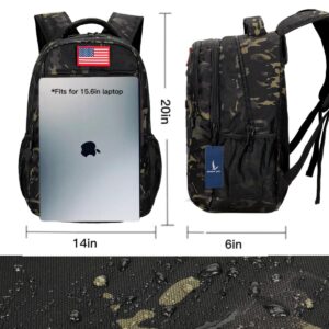 outdoor plus Camo Backpack,Military Teen Boys Backpacks for School, Army Bookbag with USB Charging Port,40L