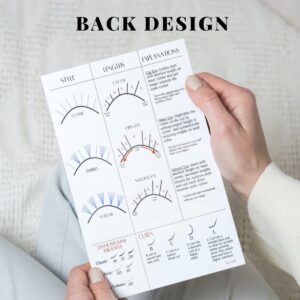 BELLEMORY Lash Mapping Chart - Eyelash Extension Beginner Training and Practice Chart, Eyelash Extension Curl and Diameter Sheet for Lash Kit (1 PC Beginner Lash Map Chart)