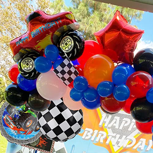 Monster Truck Balloons 1st Baby Shower Kids Monster Truck Themed Birthday Party Truck Balloons Decor Supplies 5 Pcs Kit