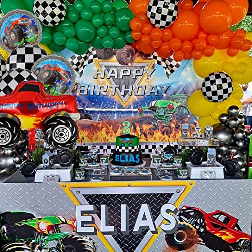 Monster Truck Balloons 1st Baby Shower Kids Monster Truck Themed Birthday Party Truck Balloons Decor Supplies 5 Pcs Kit