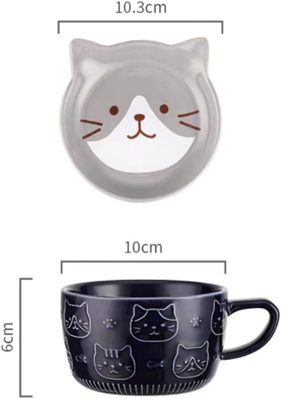 VANUODA Cute Cat Mug with Lid,Coffee Tea Cup,Gifts for Christmas Birthday Graduation Valentines Mothers Fathers Day Easter, Presents for Teacher Women Mom Her Kid