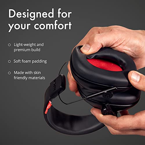 Alpine Defender Adult Earmuffs for Noise Reduction - Premium Noise Protection Headphones for Study, Focus, Work & Sensory Overload - Light-Weight Design - Adjustable Headband - All Day Comfort - 22dB