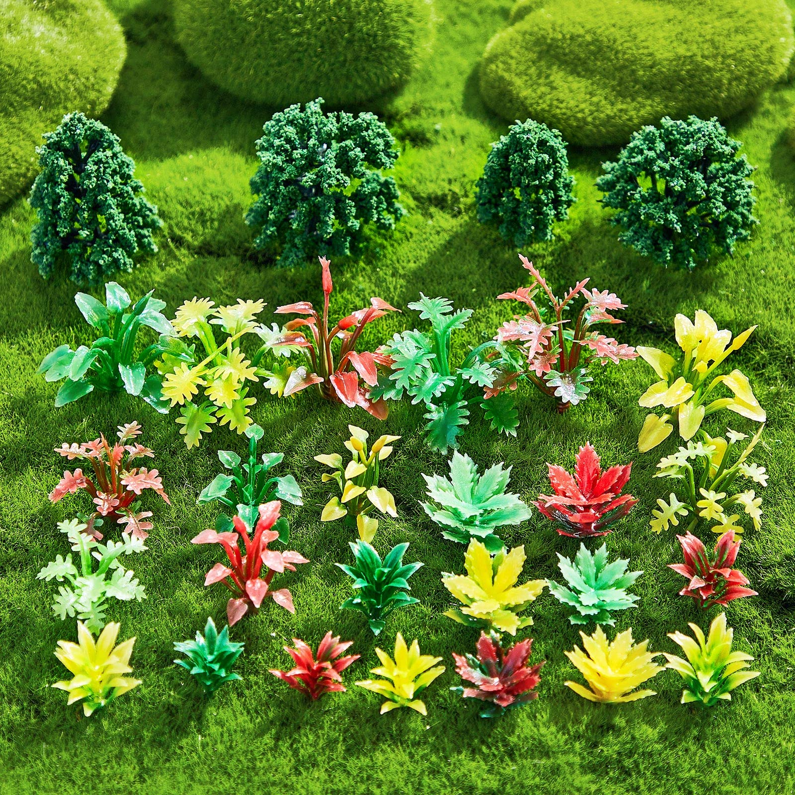 Crowye 160 Pcs Mixed Model Trees Mini Diorama Trees Diorama Supplies Miniature Trees for Crafts Fake Toy Trees Model Train Scenery for Diorama Train Garden Scenery Railway Sand Architecture Model