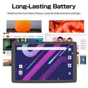 PRITOM TAB 10 Tablet with Case,10 inch Tablet Android 12, 32GB, Quad-Core 1.6Ghz Processor, 6000mAh, 1280 * 800 HD Display, Dual Camera, Bluetooth, Tabletas with WiFi 6