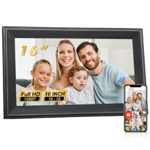livingpai 16 inch wifi digital picture frame, touch screen smart digital photo frame with 32gb storage, electronic picture frame, gifts for women, men, mom, dad