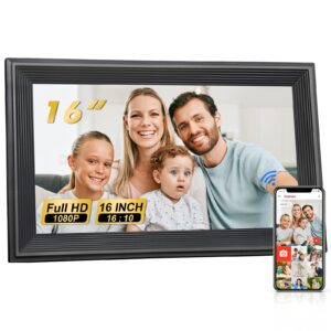 Livingpai 16 inch WiFi Digital Picture Frame, Touch Screen Smart Digital Photo Frame with 32GB Storage, Electronic Picture Frame, Gifts for Women, Men, Mom, Dad