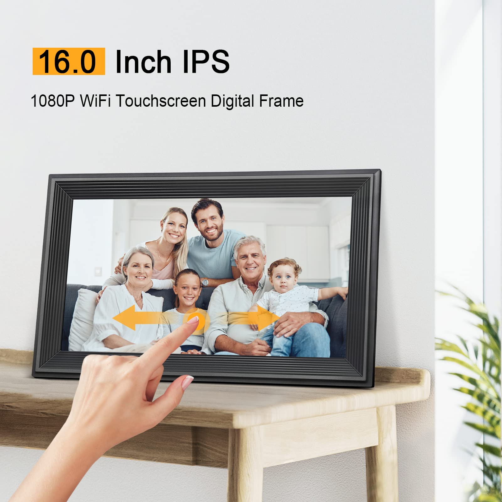 Livingpai 16 inch WiFi Digital Picture Frame, Touch Screen Smart Digital Photo Frame with 32GB Storage, Electronic Picture Frame, Gifts for Women, Men, Mom, Dad