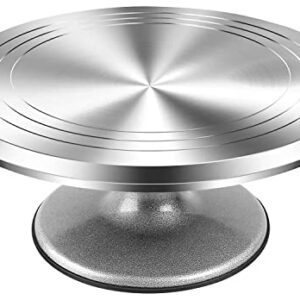 12 Inch Aluminum Alloy Revolving Cake Stand, Cake Turntable for Decorating Rotating Cake Stand for Cupcakes, Pastries and Cake Decorations