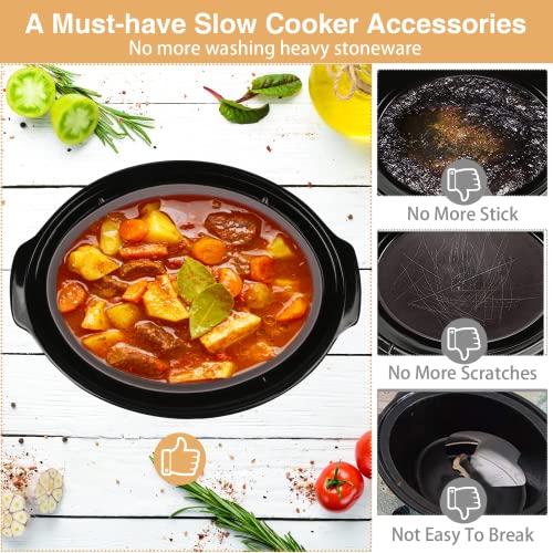 Silicone Slow Cooker Liners Fit 7-8 QT Oval Slow Cooker Crock Pot, Food Grade Silicone Crock Pot Liners Reusable & Leakproof Dishwasher Safe Crockpot Liner