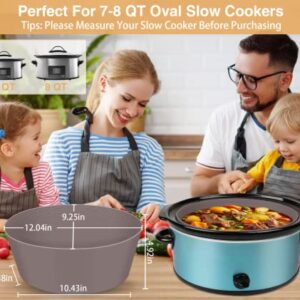 Silicone Slow Cooker Liners Fit 7-8 QT Oval Slow Cooker Crock Pot, Food Grade Silicone Crock Pot Liners Reusable & Leakproof Dishwasher Safe Crockpot Liner