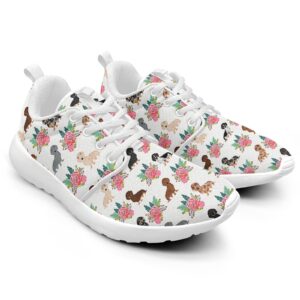 cute dachshunds dog floral shoes for women walking running shoes comfortable tennis sports sneaker gifts