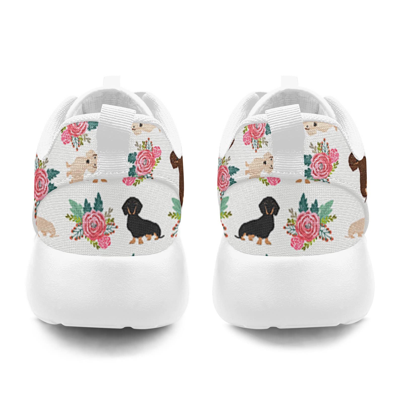 Cute Dachshunds Dog Floral Shoes for Women Walking Running Shoes Comfortable Tennis Sports Sneaker Gifts