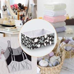 Vnurnrn Patchwork Puppy Cube Storage Bins, Collapsible Storage Box with Support Board, Foldable Fabric Baskets for Shelf Closet Cabinet 11.02×11.02×11.02 in