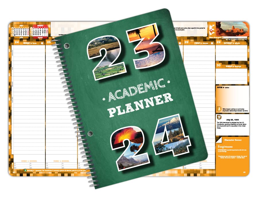 Dated Middle High School Student Planner 2023-2024 Academic School Year, ‎Medium (6.75" by 9") Matrix Style Datebook with Boulder Cover