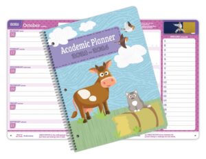 dated primary student school planner 2023-2024 academic school year, large (8.5" by 11") block style datebook with engage cover