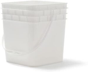 3.5 gallon white square pail and lid combo (1 pack).