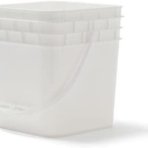 3.5 Gallon White Square Pail and Lid Combo (1 Pack).