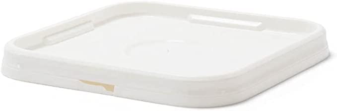 3.5 Gallon White Square Pail and Lid Combo (1 Pack).