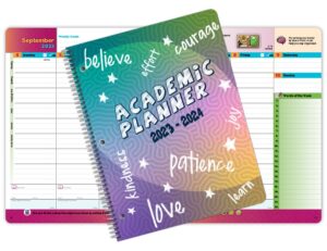 dated elementary student planner 2023-2024 academic school year, large (8.5" by 11") matrix style datebook with classic elementary matrix cover
