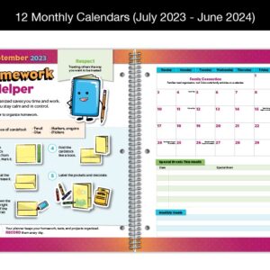 Dated Elementary Student Planner 2023-2024 Academic School Year, Large (8.5" by 11") Matrix Style Datebook with Classic Elementary Matrix Cover