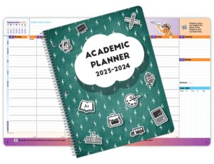 dated middle high school student planner 2023-2024 academic school year, large (8.5" by 11") matrix style datebook with classic middle/high matrix cover