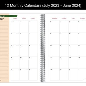 Dated High School Student Planner 2023-2024 Academic School Year, Small (5.5" by 8.5") Block Style Datebook with Campus Cover