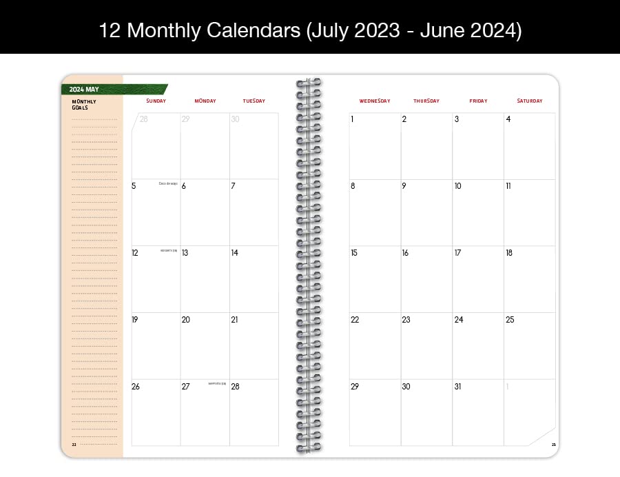 Dated High School Student Planner 2023-2024 Academic School Year, Small (5.5" by 8.5") Block Style Datebook with Campus Cover