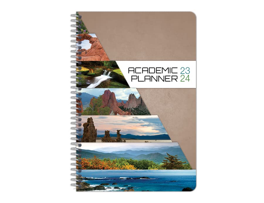 Dated High School Student Planner 2023-2024 Academic School Year, Small (5.5" by 8.5") Block Style Datebook with Campus Cover