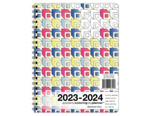 action publishing coloring day planner · 2023-2024 geometric · daily and weekly scheduling and goal planning, with lines, shapes and pattern coloring pages· july - june (8.5 x 11 inches)