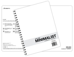 dated minimalist dayplanner - 12 monthly calendar overview, to-do lists, weekly and daily planning (8.5 by 11 inches), 2023-2024 minimalist