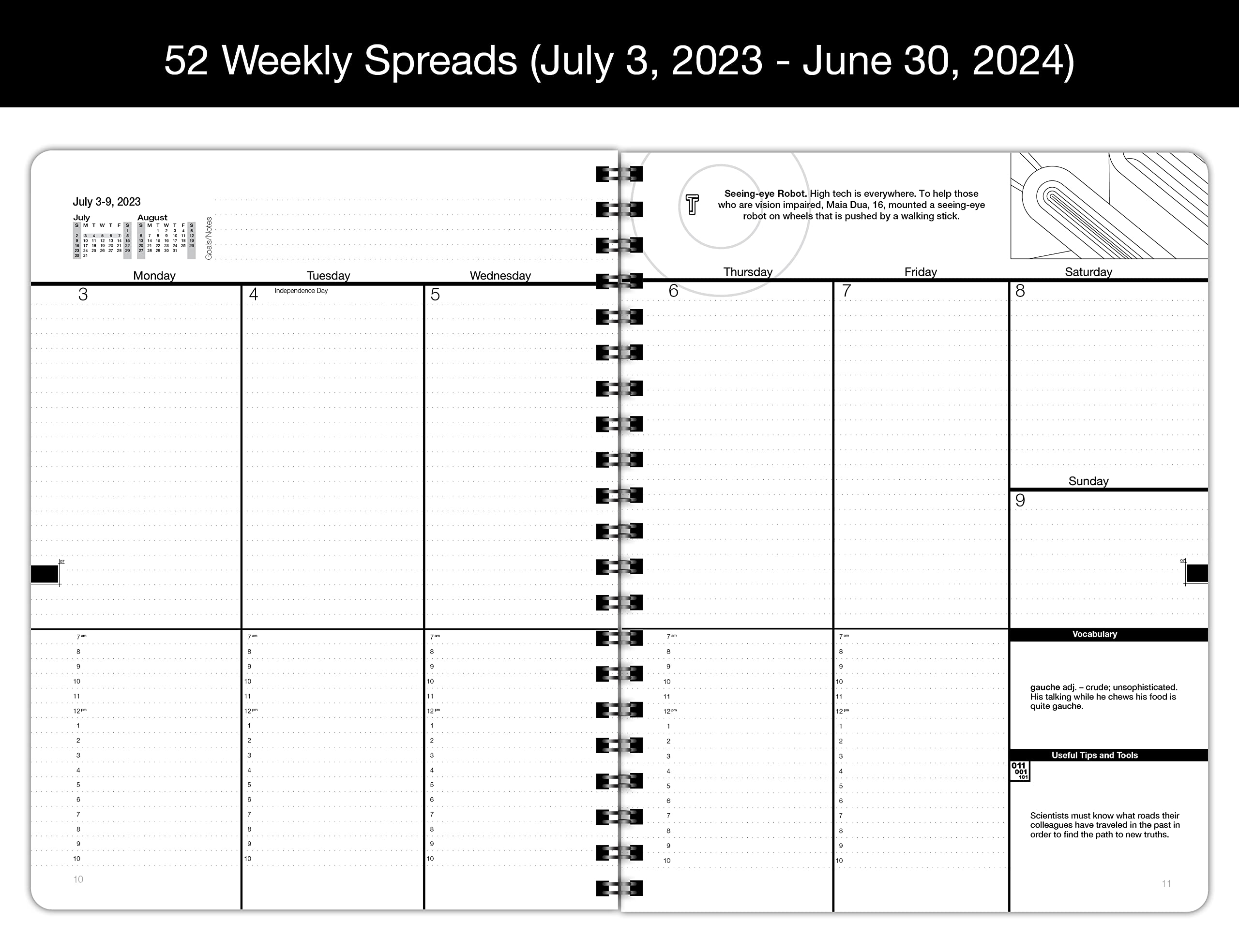 Action Publishing Coloring Day Planner · 2023-2024 Geometric · Daily and Weekly Scheduling and Goal Planning, with Lines, Shapes and Pattern Coloring Pages· July - June (8.5 x 11 inches)