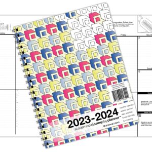 Action Publishing Coloring Day Planner · 2023-2024 Geometric · Daily and Weekly Scheduling and Goal Planning, with Lines, Shapes and Pattern Coloring Pages· July - June (8.5 x 11 inches)