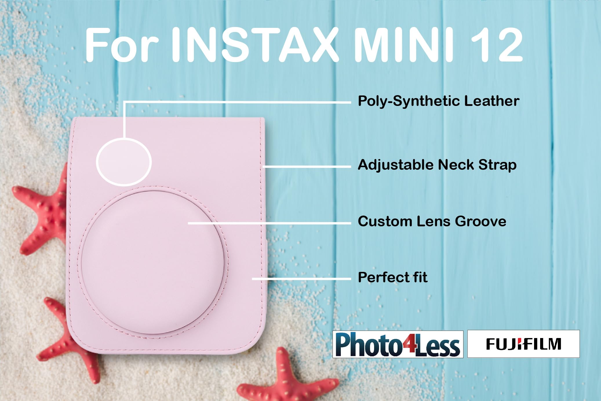FUJIFILM INSTAX Mini 12 Instant Film Camera (Blossom Pink) Bundle with Fuji Instax Instant Film Single Pack, 10 Prints | Protective Case Pink | Photo Album Pink | Travel Stickers (6 Items)