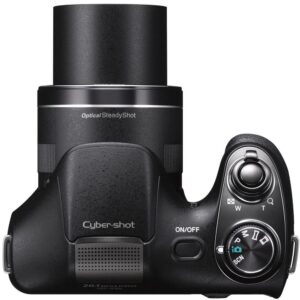 Sony Cyber-Shot DSC-H300 Digital Camera (Black) (DSCH300/B) + 64GB Memory Card + Card Reader + Corel Photo Software + Case + Flex Tripod + 4xAA Batteries + Memory Wallet + Cleaning Kit (Renewed)