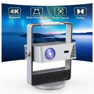 outdoor projector, artlii rubicon 4k projector, auto focus & keystone, dolby audio, anti-direct eye protection, 2x10w speakers with bass effect, 5g wifi/bluetooth/usb/hdmi