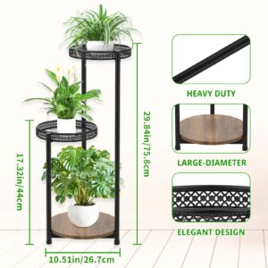 Oppro Plant Stand Indoor Outdoor Clearance, 3 Tier Metal Corner Plant Stands Shelf Holder, Tierd Stand Flower Shelf Display Rack for Living Room Balcony Garden Patio, Black