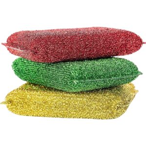 leefa 3-pack dish scrubber sponges - heavy duty for all purpose cleaning - soft and quick 100% non-scratch - large foam sponge set for easy lathering - sponges for cleaning kitchen and household
