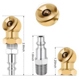 WNCGC 1/4" Portable Air Chuck Closed Brass Ball Inflator for Inflator Gauge Compressor Accessories, 2 Pack