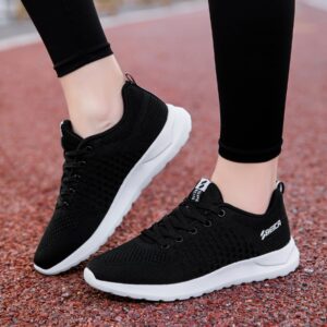 Beita Womens Running Shoes Gym Workout Shoes Walking Sneakers Anti Slip Breathable, Black, 6