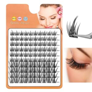 lash clusters diy eyelash extensions: 100pcs lash extension clusters d curl mix 10-16mm, natural thin band & soft, diy eyelashes extension at home