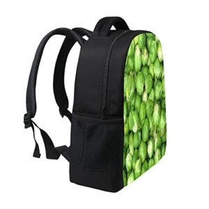 HURPAN Green Brussel Sprout Vegetables Laptop Backpack Casual Travel Daypack for Men Women,Shoulder Bag School Bookbag For Boys Girls