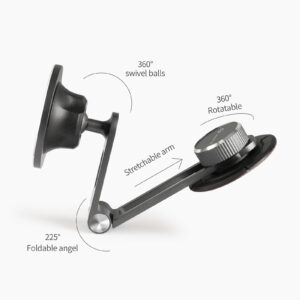 TPARTS Foldable Magnetic Car Mount, Hidden Design for Tesla Model 3/Y, Compatible with iPhone 15 Pro, 14, 13, 12, MagSafe Cases