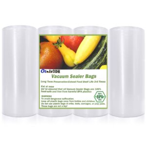 vacuum sealer bags roll 4 pcs 8" x 150' rolls (total 600 feet) vac seal bags for food saver storage, meal saver freezer vacuum sealer bags, sous vide bags vacuum sealer, non-bpa vacuum sealer bags