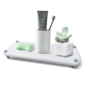 sink caddy instant dry organizer, non-slip kitchen sponge holder, bottle drying rack with stainless steel feet, diatomaceous earth counter water absorbing stone tray for bathroom and kitchen