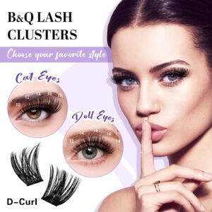 Lash Clusters 208 PCS Cluster Lashes Individual Lashes B05+B06 Eyelash Extensions 10-18mm DIY Lash Extensions D Curl Volume Wispy Soft Comfortable Band False Lashes (D-10-18MIX)