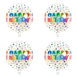 glasnes 4 pieces large happy birthday 4d balloons 22 inches for birthday party baby shower decor supplies