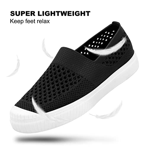 Harvest Land Womens Garden Clogs Shoes Quick Drying Breathable Water Shoes Slip-On Summer Outdoor Beach Sand Sandals Black Size 8